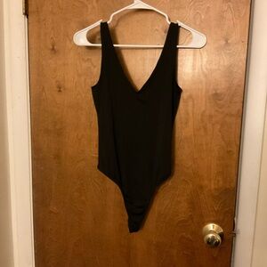 Black V-Neck Bodysuit